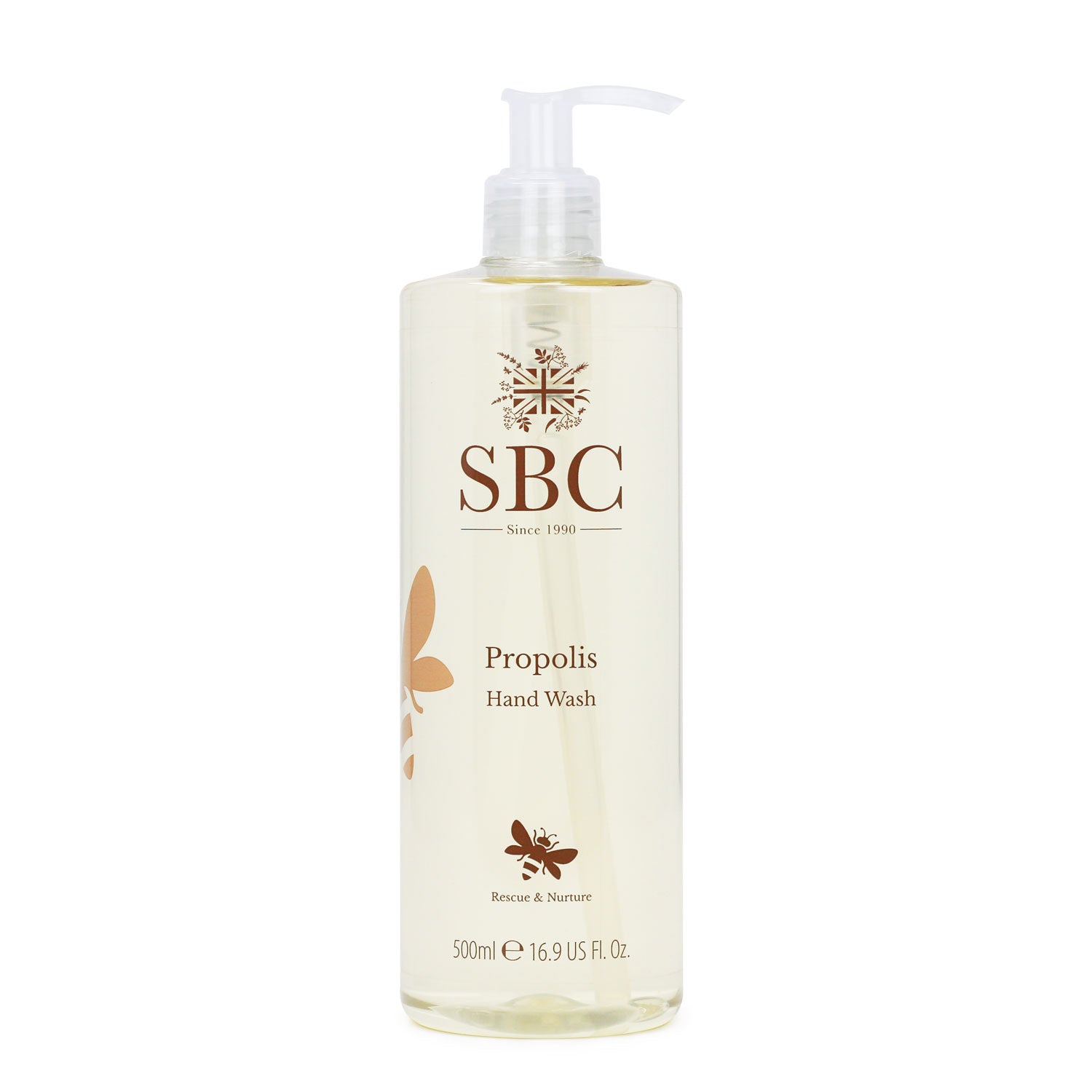 Propolis Hand Wash 500ml on a white background 