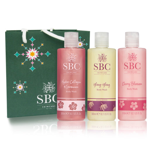 Floral Body Wash Trio Gift Bag